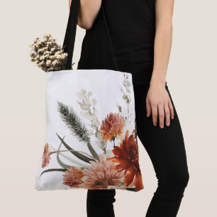 Bolso De Tela Ramo Floral Boho Rust Otoño