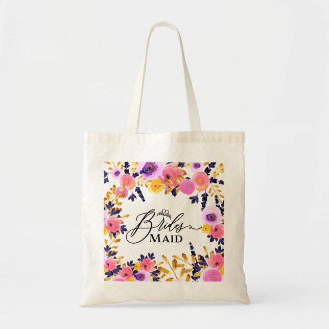 Bolso De Tela Ramo Floral - Dama de Honor (Frente)