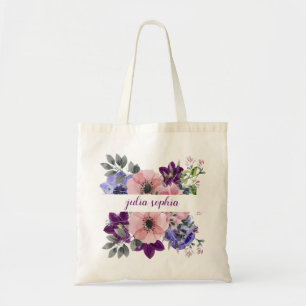 Bolso De Tela Ramo Floral Personalizado