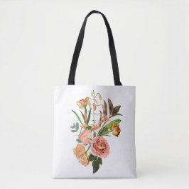 Bolso De Tela Ramo tropical con flores naranjas