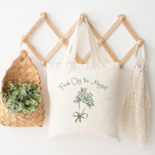Bolso De Tela Ramo verde de salvia caprichoso recién salido del