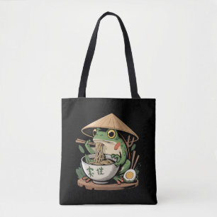 Bolso De Tela Rana comiendo ramen kawaii neko fideos japoneses 