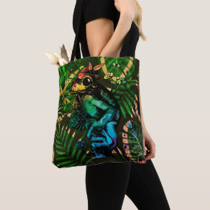 Bolso De Tela Rana con seta estilo Cottagecore Arcoíris