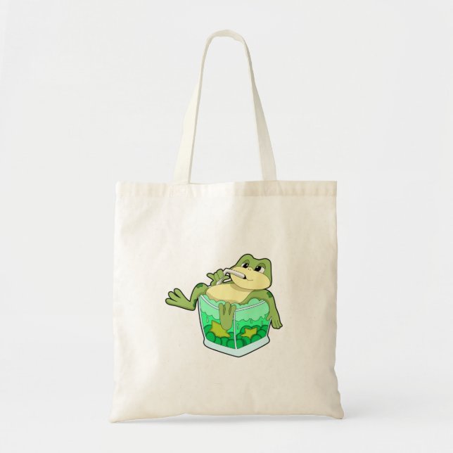Bolso De Tela Rana con vidrio de jugo (Frente)