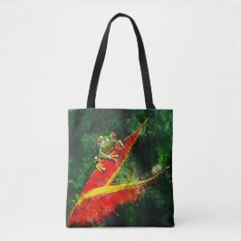 Bolso De Tela Rana de árbol rojo de Costa Rica artística