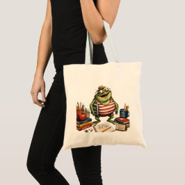 Bolso De Tela Rana de Regreso a Clases PNG, Decoración de Aula p