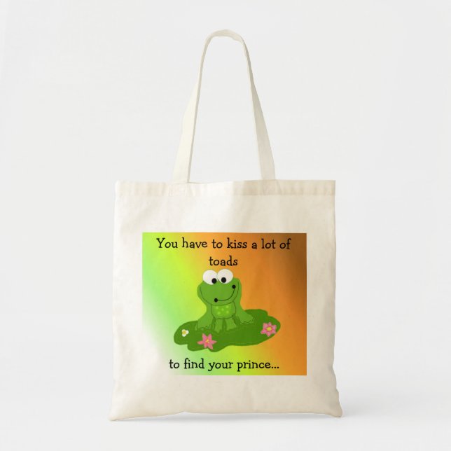 Bolso De Tela Rana Divertida con Frase (Frente)