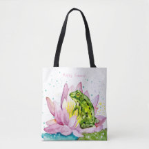 Rana divertida en un loto