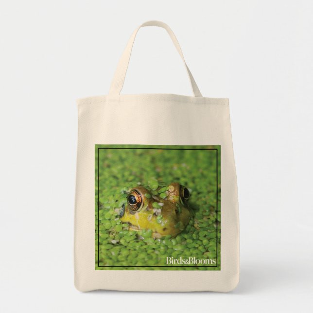 Bolso De Tela Rana en algas verdes (Frente)