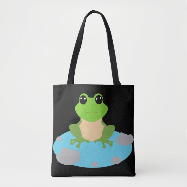 Bolso De Tela rana en el estanque (Anverso)