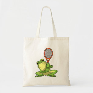 Bolso De Tela Rana en tenis con raqueta de tenis