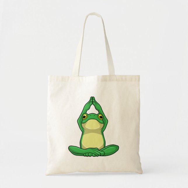 Bolso De Tela Rana en Yoga en piernas cruzadas (Frente)