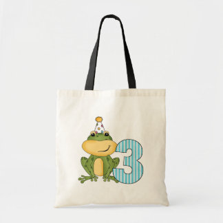 Bolso De Tela Rana fiesta camisetas de tercer cumpleaños y regal