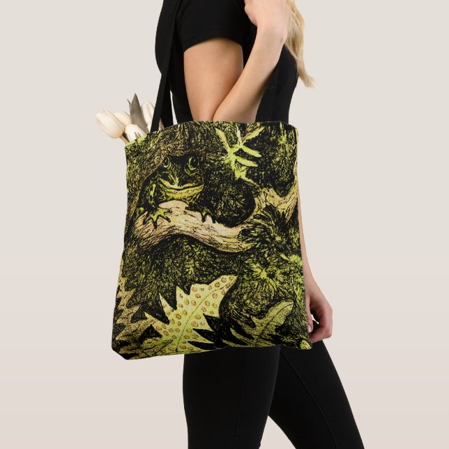 Bolso De Tela Rana holandesa de Art Nouveau en el árbol (Detalle)