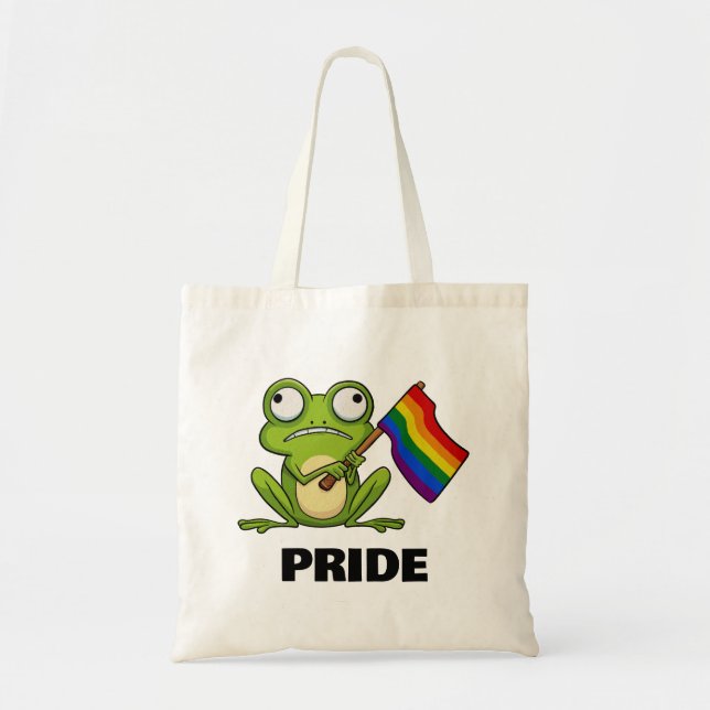 Bolso De Tela Rana LGBT con bandera de orgullo (Frente)