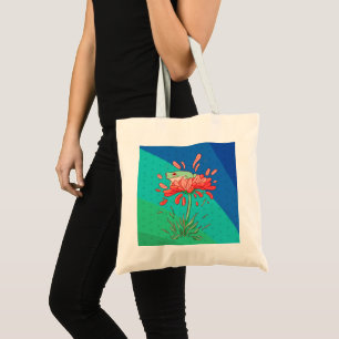 Bolso De Tela Rana linda con pétalos de flores