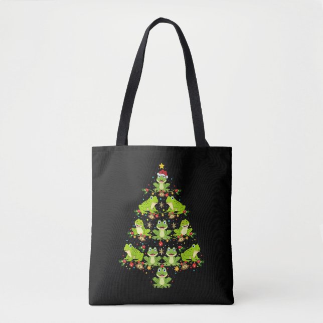 Bolso De Tela Rana Regalo de árbol de Navidad Navidades divertid (Anverso)