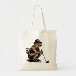 Bolso De Tela Rana Retro Divertida Rana Retro Amante del Golf