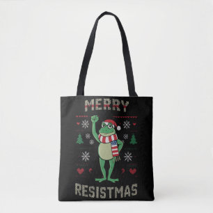 Bolso De Tela Rana Retro Feliz Resistmas Divertido Político Feo