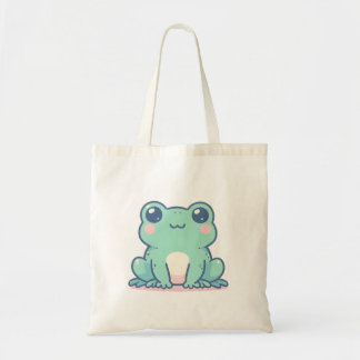 Bolso De Tela Rana verde dulce con Rubor y ojos grandes