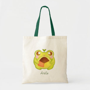 Bolso De Tela Rana verde dulce que contiene galleta de polvorón 