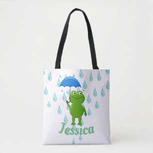 Bolso De Tela Rana y lluvia kawaii