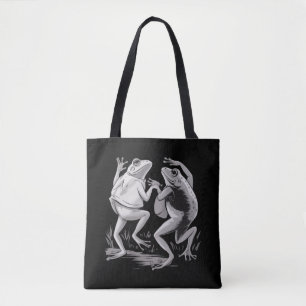 Bolso De Tela Ranas Bailarinas Sapo Goblincore Dark Academia Ret