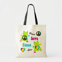 Bolso De Tela Ranas de la paz y del amor