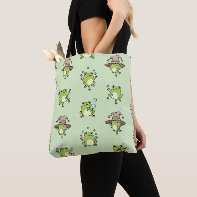 Bolso De Tela Ranas Divertidas en Acción (Detalle)