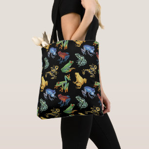 Bolso De Tela Ranas en negro