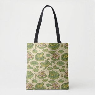 Bolso De Tela Ranas y colmenas de lirios de lirios de rana