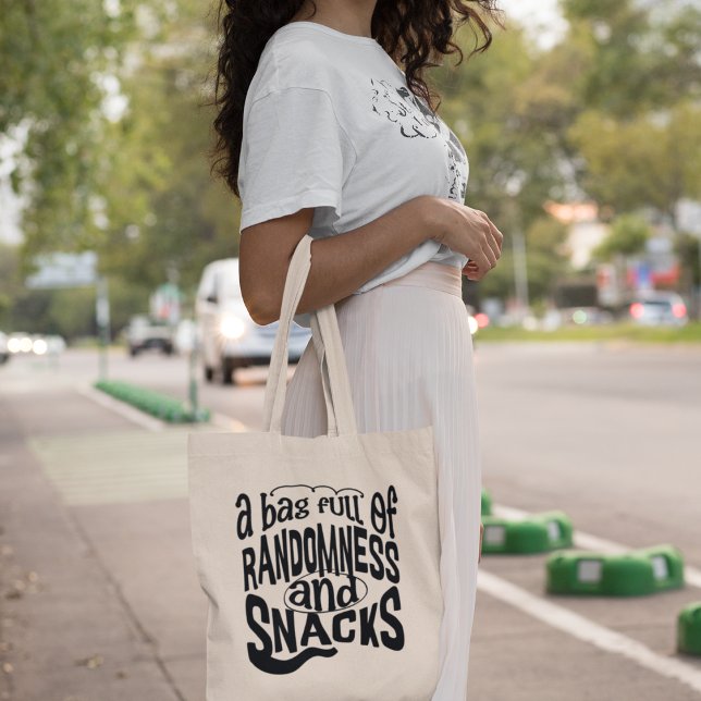 Bolso De Tela Randomness & Snacks Quirky Modern Stylish (Add a touch of humour to your everyday adventures!)