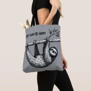 Bolso De Tela Ranura En Rama De Árbol Con Cita