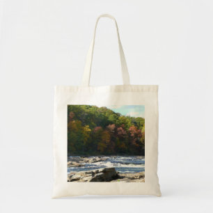 Bolso De Tela Rapids del río Ohiopyle en el otoño de Pensilvania
