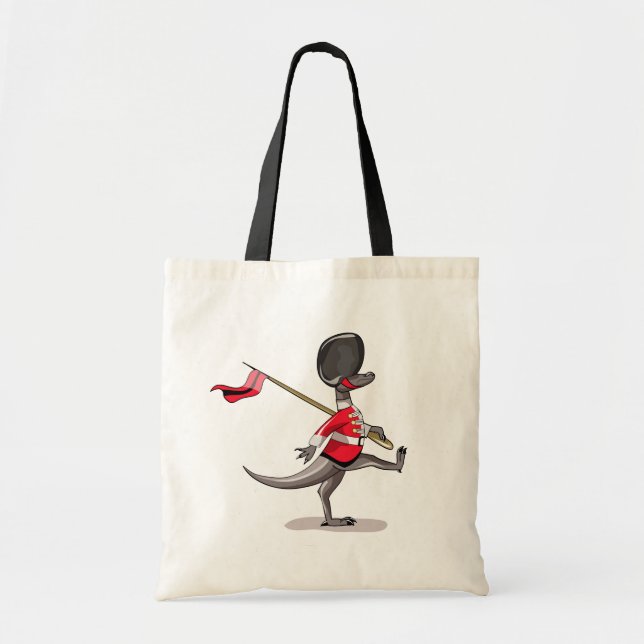 Bolso De Tela Raptor Vestido Como Guardia Británica. (Frente)
