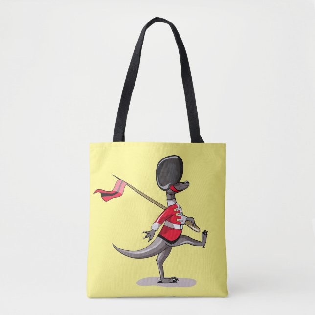 Bolso De Tela Raptor Vestido Como Guardia Británica. (Anverso)