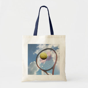 Bolso De Tela Raqueta de los amantes del tenis y bola en la bols