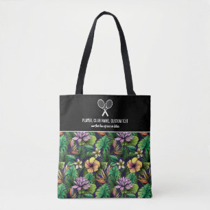 Bolso De Tela Raqueta de tenis Personalizado de impresión flora