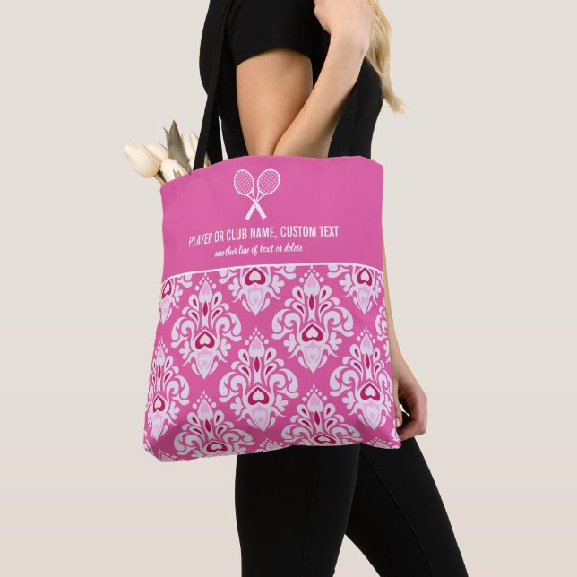 Bolso De Tela Raqueta de tenis Personalizado de patrón Ikat rosa (Detalle)