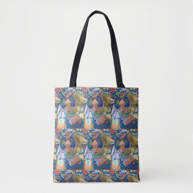 Bolso De Tela raqueta que hace el gatito a mano (Anverso)