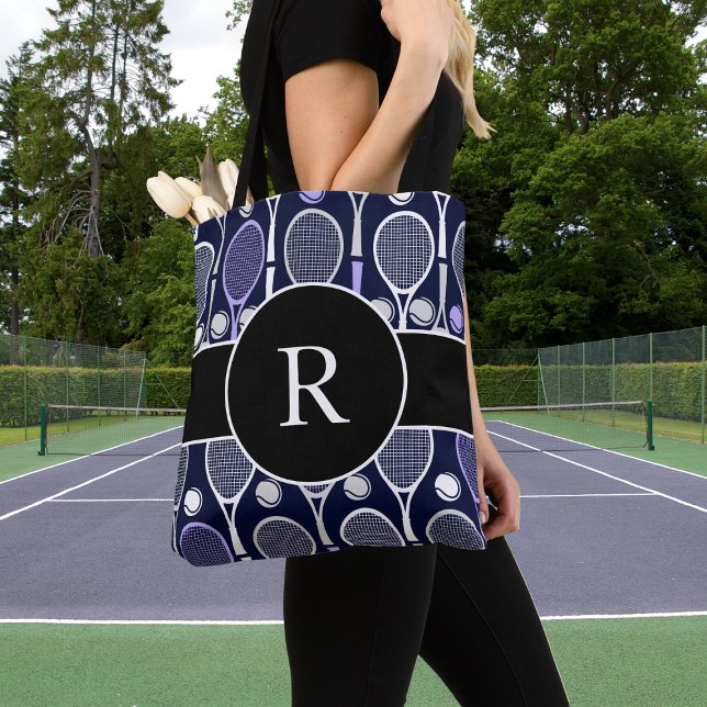 Bolso De Tela Raquetas de tenis y bolas nombre de equipo Monogra (Subido por el creador)