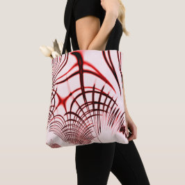 Bolso De Tela Rasgos curvados rojos cruzados sobre fondo claro