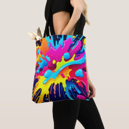 Bolso De Tela Rasgos de pintura fluorescente dinámica