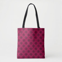 Bolso De Tela Raspberry Black Flower Seless Pattern