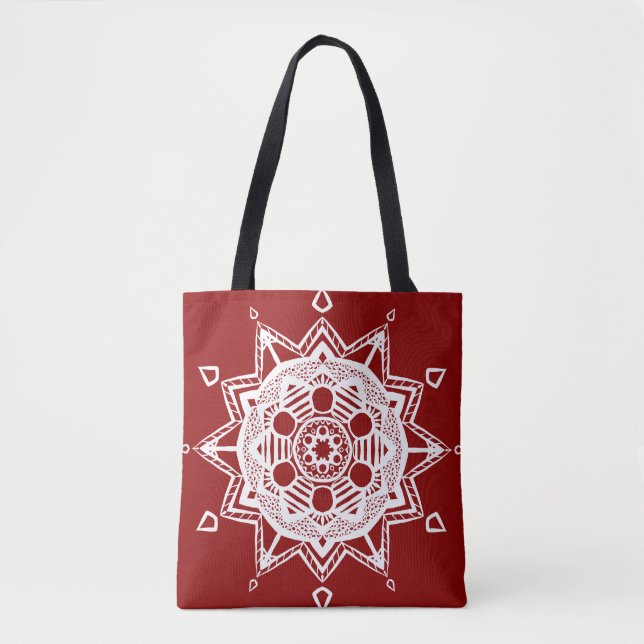 Bolso De Tela Raspberry Mandala (Anverso)