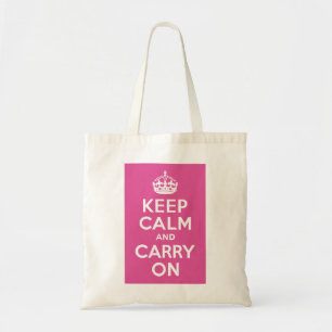 Bolso De Tela Raspberry Pink Mantener la calma y continuar