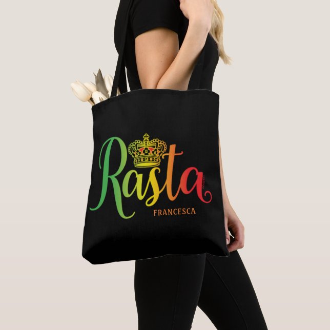 Bolso De Tela Rasta Script Tote Bag (Detalle)