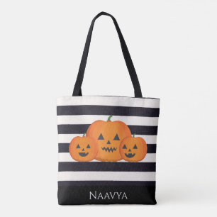 Bolso De Tela Rastreo de nombre personalizado de Halloween o cal