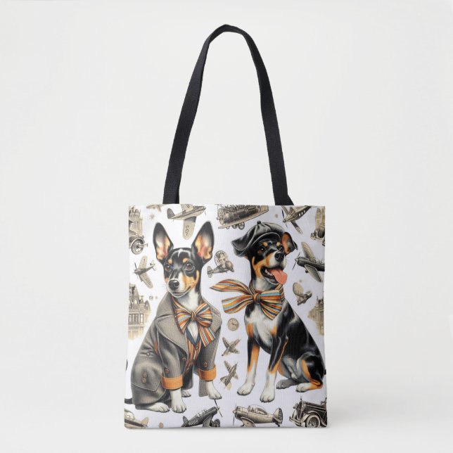 Bolso De Tela Rat Terrier Viejo Sin Marea (Anverso)