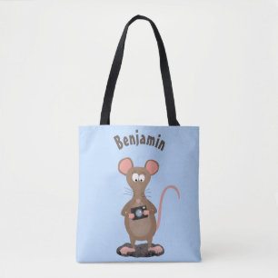 Bolso De Tela Rata divertida con ilustracion de personalizado de